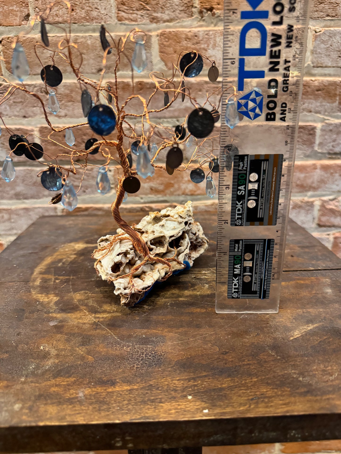 Wire "Money Tree" Sculpture on Missouri Drusy Quartz