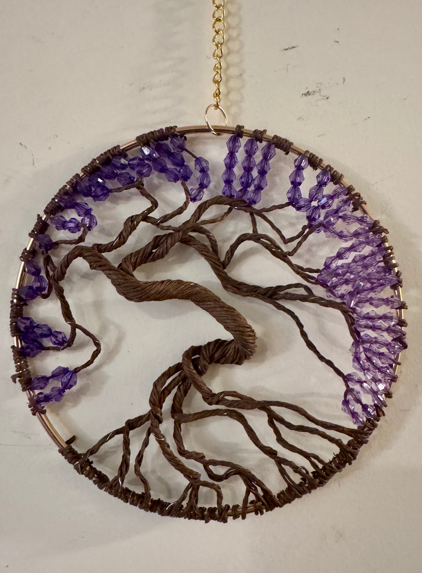 Purple Tree of Life Sculpture on 6" Hoop