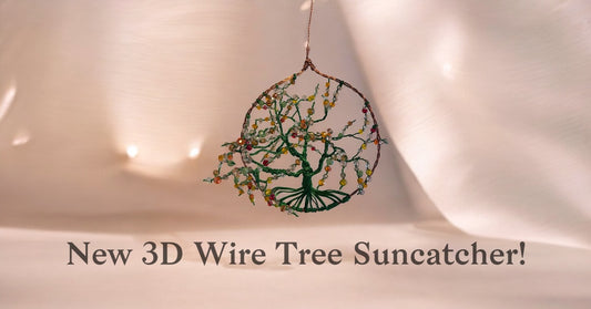Tree Suncatcher in 3D Handmade with Crystal Beads