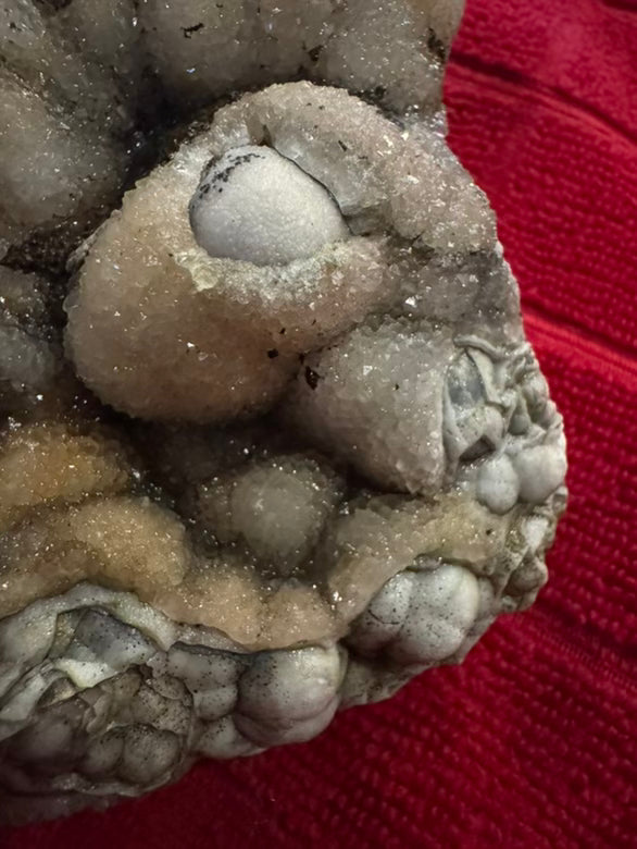 Sparkling 5" Specimen of Chalcedony Druzy Quartz Sourced from Missouri
