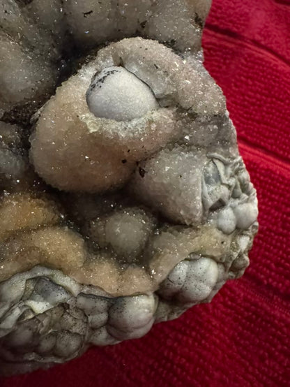 Sparkling 5" Specimen of Chalcedony Druzy Quartz Sourced from Missouri