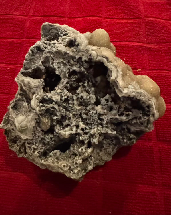Sparkling 5" Specimen of Chalcedony Druzy Quartz Sourced from Missouri