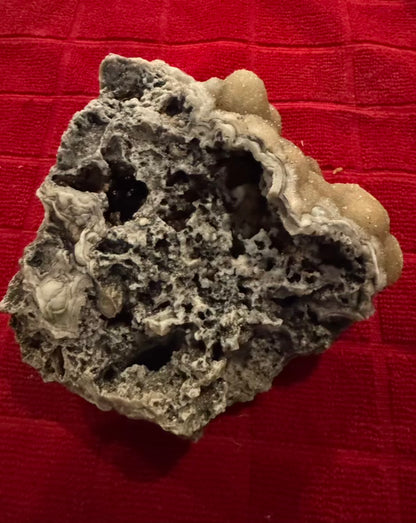 Sparkling 5" Specimen of Chalcedony Druzy Quartz Sourced from Missouri