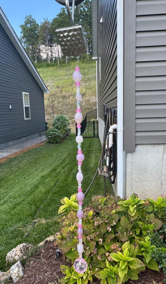 Single Strand Suncatcher Pink and White
