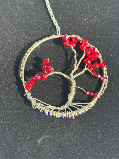 Handmade Red Tree of Life Ornament