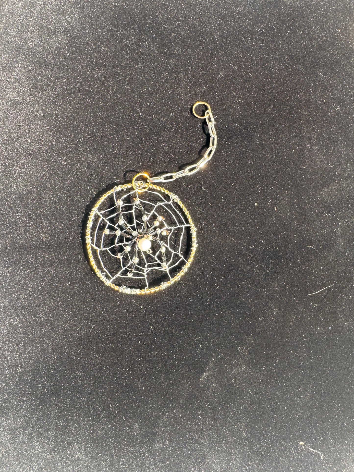 Black and White Orb Weaver Spider Ornament