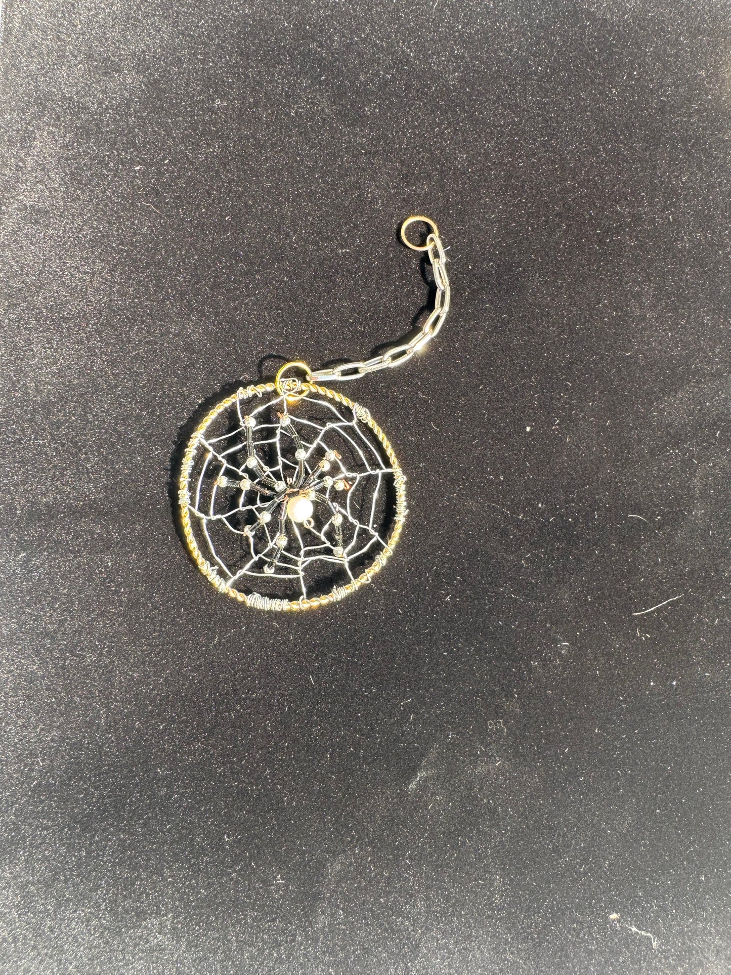 Black and White Orb Weaver Spider Ornament