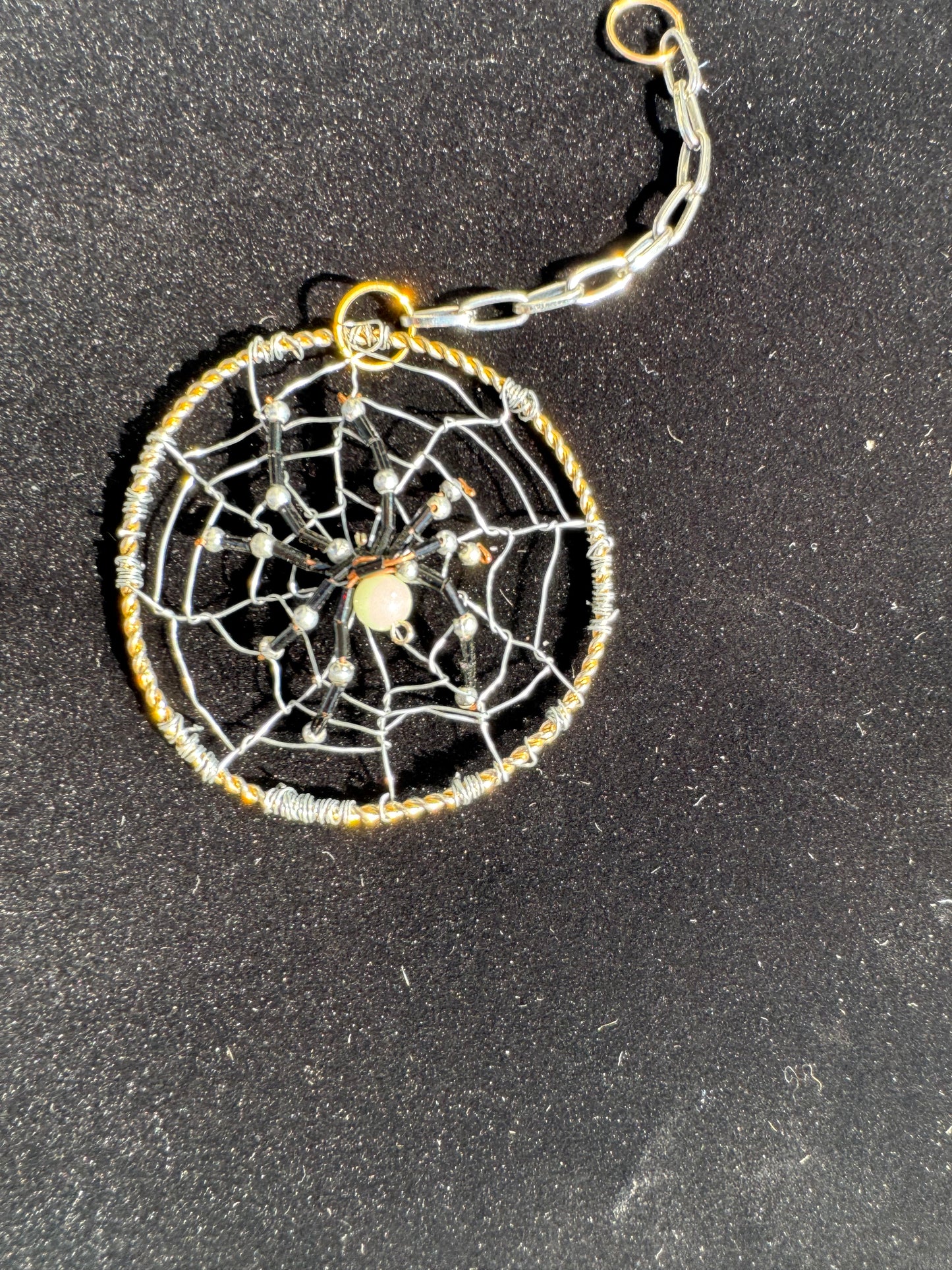 Black and White Orb Weaver Spider Ornament