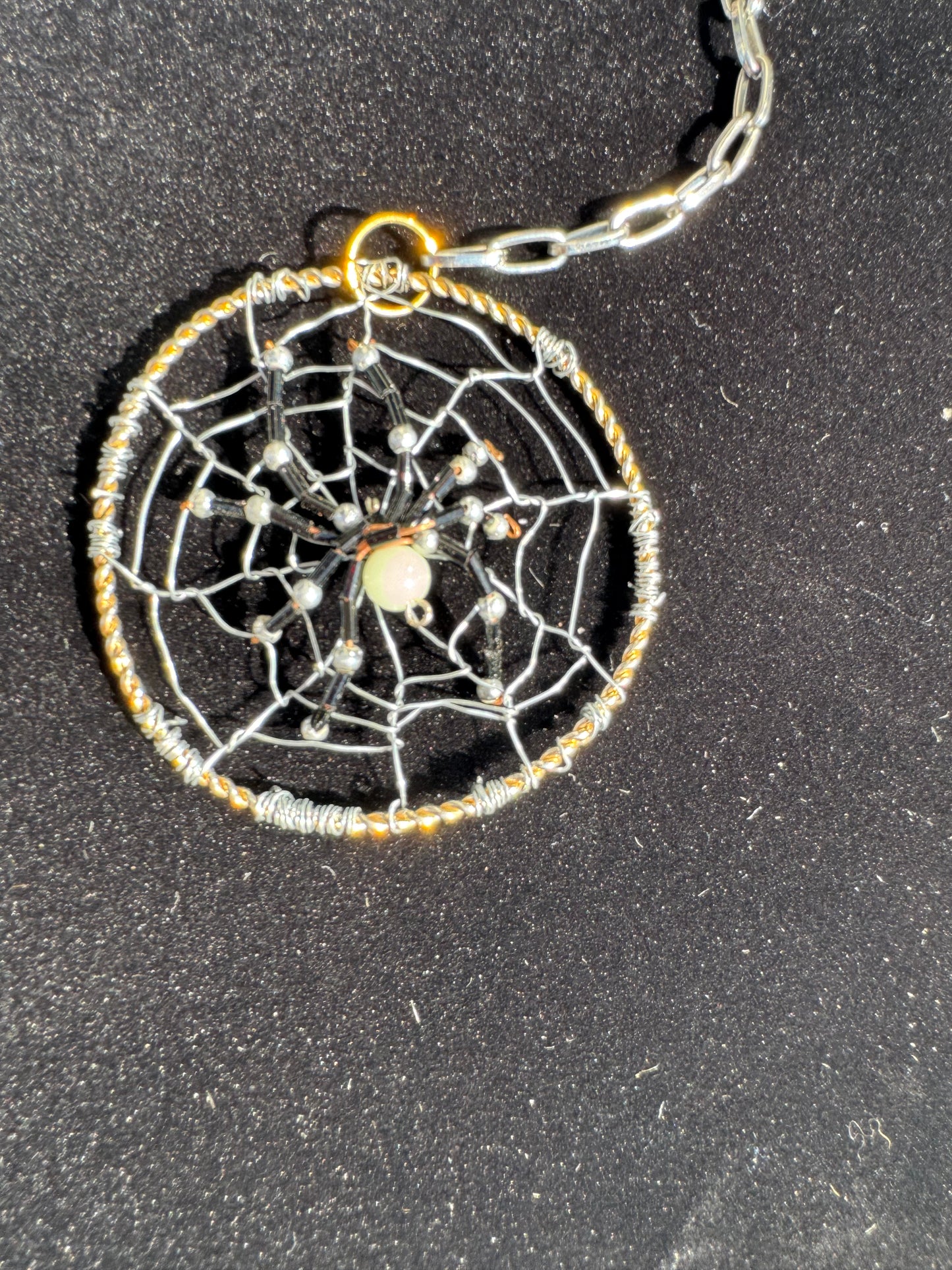 Black and White Orb Weaver Spider Ornament