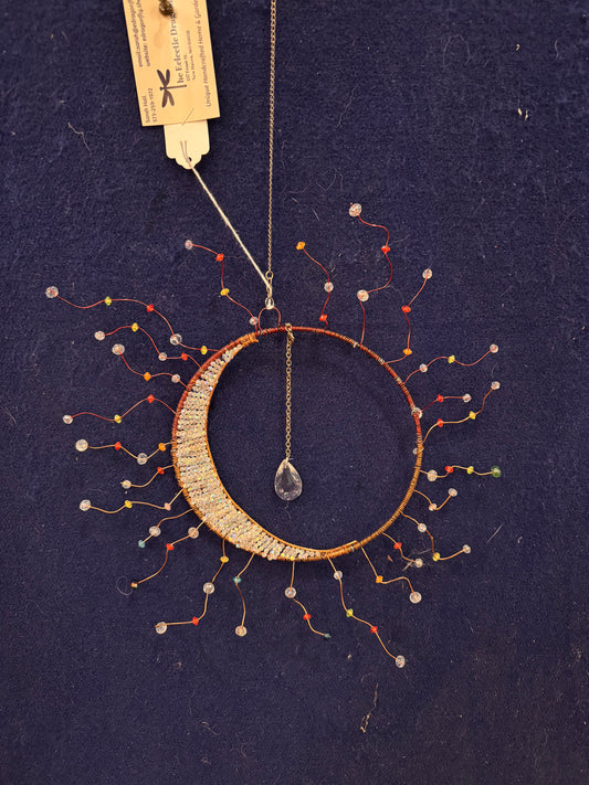 Sun & Moon Crystal Suncatcher Handmade