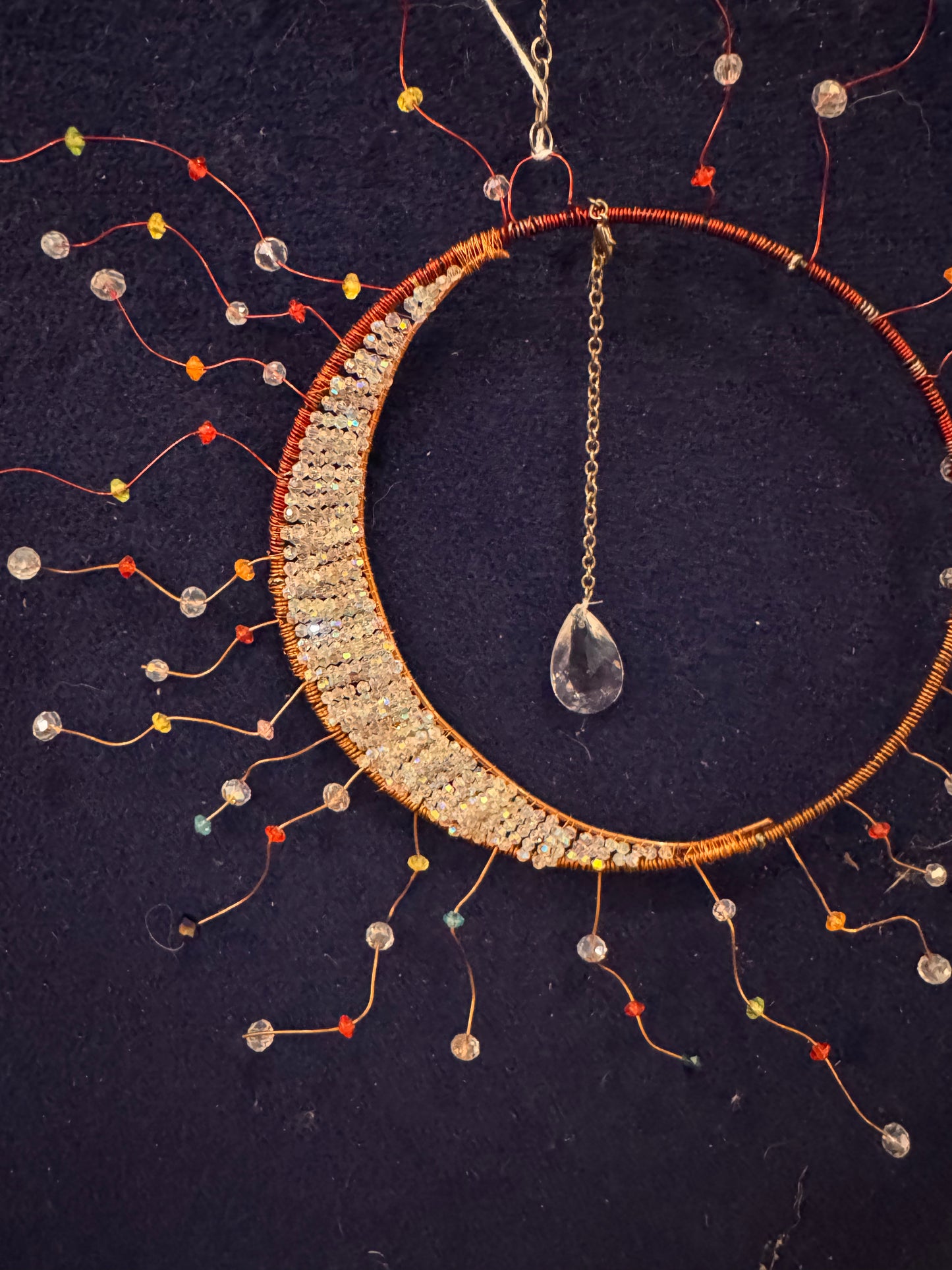 Sun & Moon Crystal Suncatcher Handmade