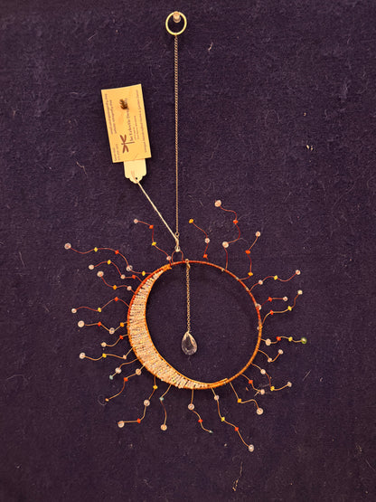 Sun & Moon Crystal Suncatcher Handmade