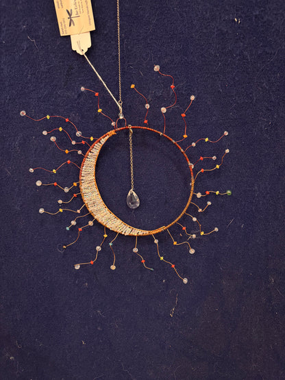Sun & Moon Crystal Suncatcher Handmade