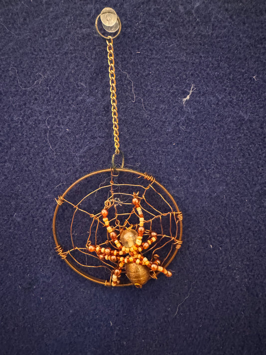 Gold Body Handmade Christmas Spider Ornament