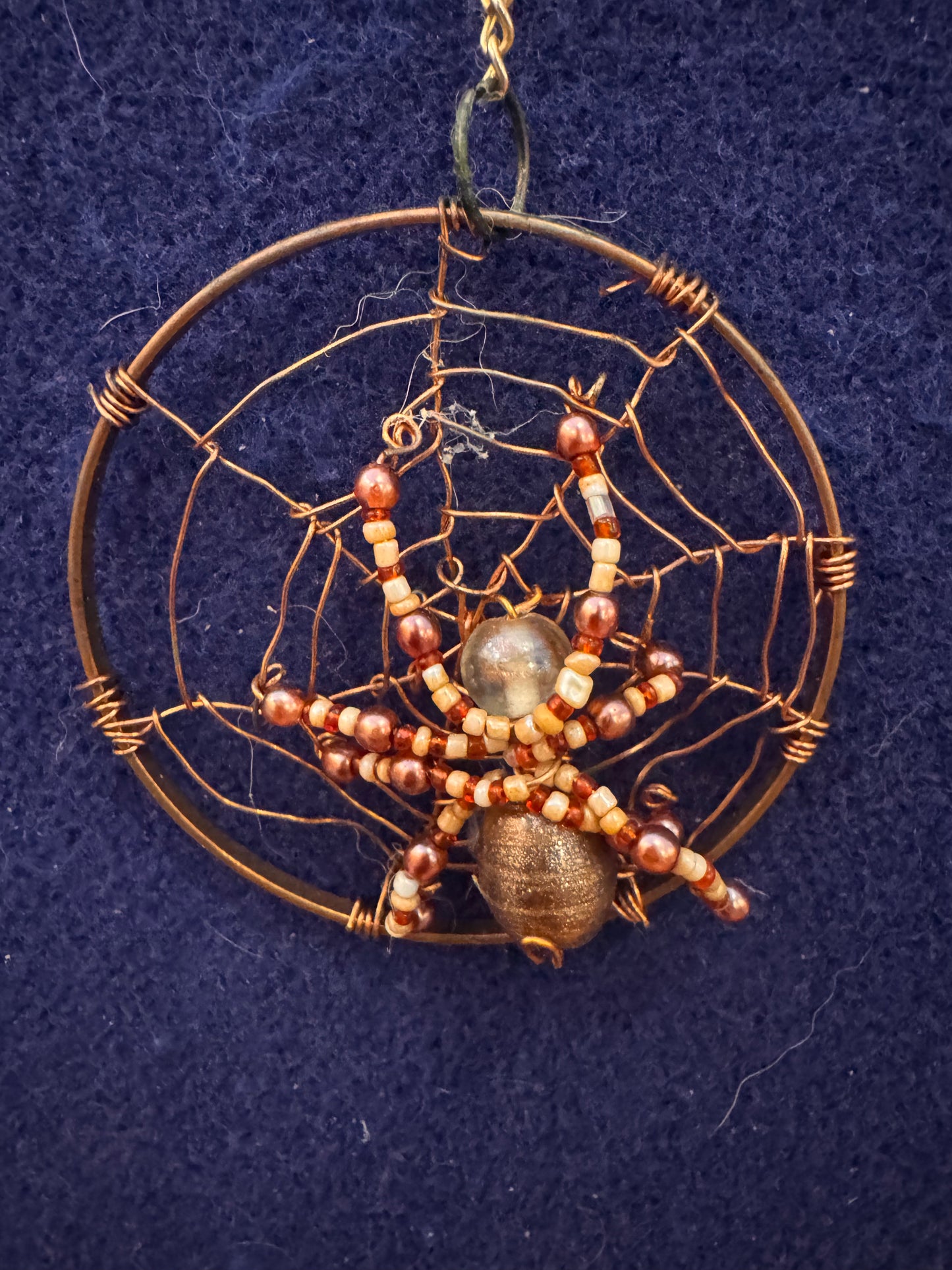 Gold Body Handmade Christmas Spider Ornament