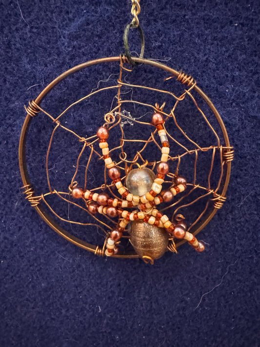 Gold Body Handmade Christmas Spider Ornament