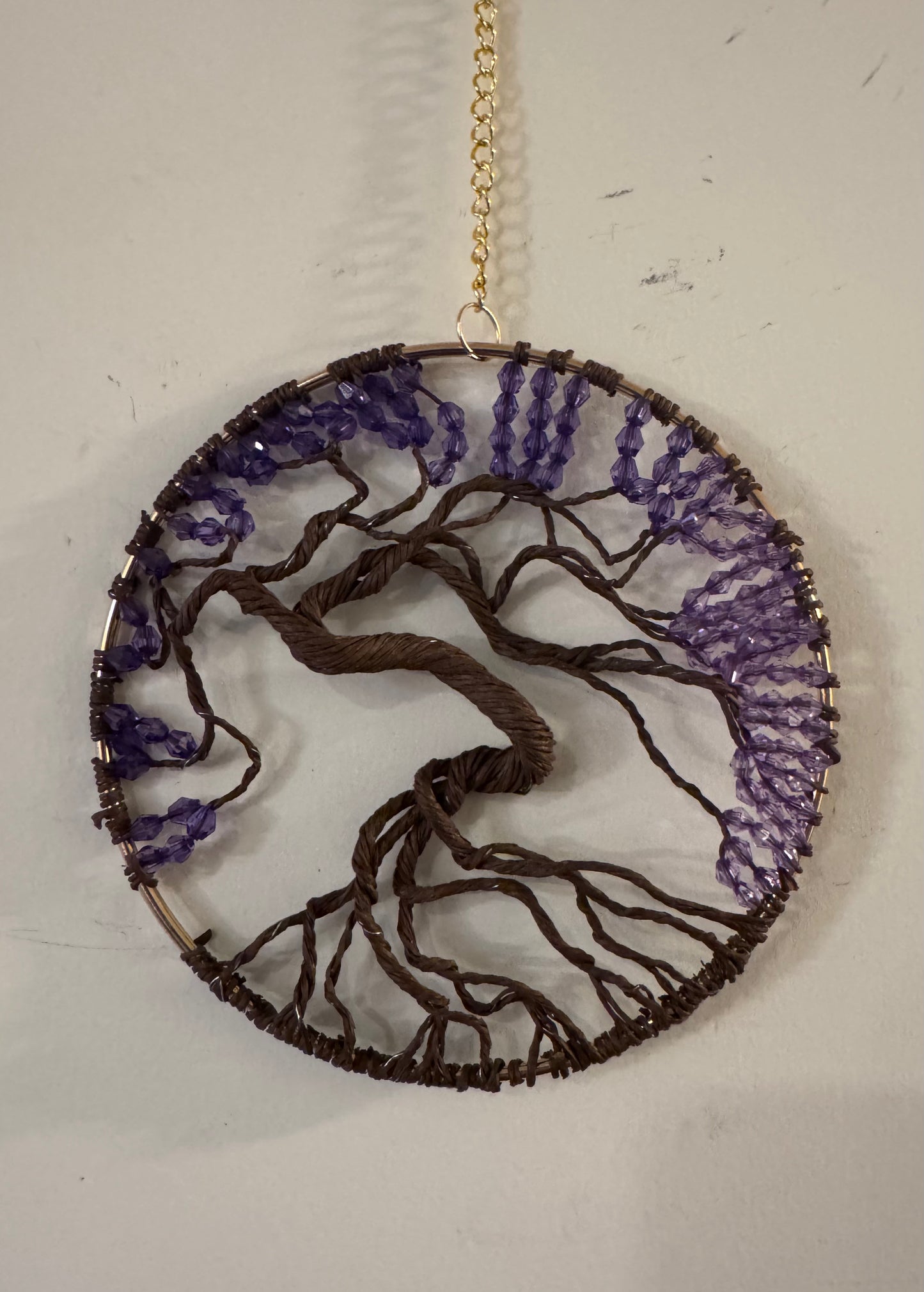Purple Tree of Life Sculpture on 6" Hoop