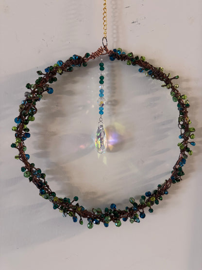 8" Crystal wreath suncatcher
