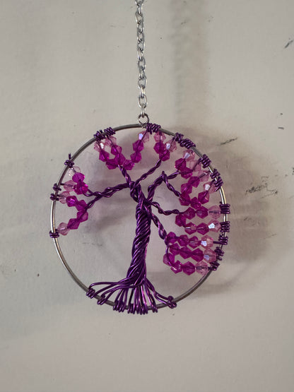 Purple Tree of Life Suncatcher on 6" Hoop