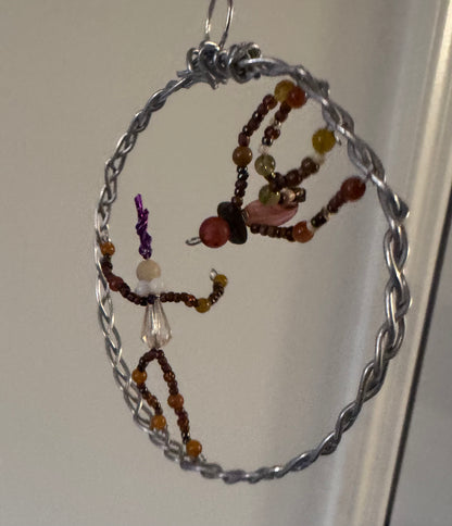 Acrobats in a Silver Hoop Suncatcher Wall Decor