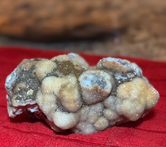 Sparkling 5" Specimen of Chalcedony Druzy Quartz Sourced from Missouri