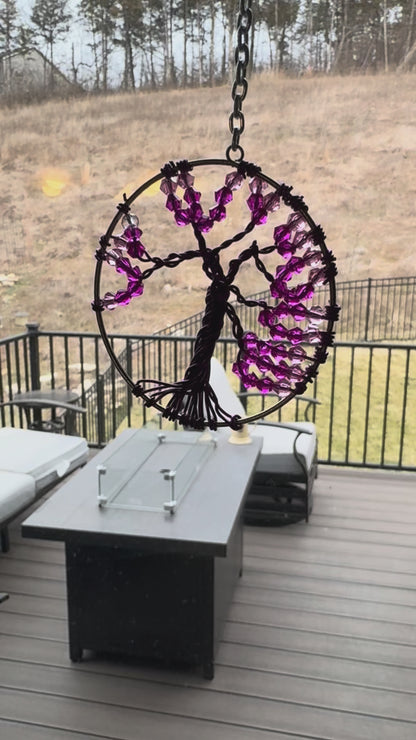 Purple Tree of Life Suncatcher on 6" Hoop
