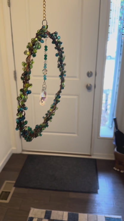 8" Crystal wreath suncatcher
